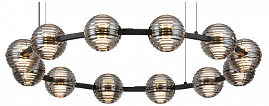 подвесной светильник цилиндрической формы с металлическими кольцами черный