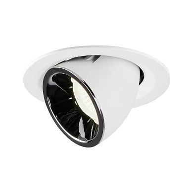1005968 SLV NUMINOS® GIMBLE M DL светильник встраиваемый 500мА 17.5Вт с LED 4000K, 1660лм, 20°, белый/хром