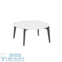 СТОЛИК TEA TIME Ø 75CM H40 БРОНЗА КЕРАМИЧЕСКИЙ БЕЛЫЙ Royal Botania