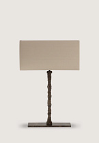 Burnt Silver with Rectangular Base shown with 16 Rectangle shade in Putty Silk with Cream Card lining