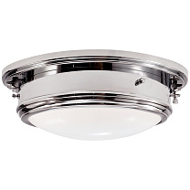 Marine Porthole Medium Flush Mount полированный никель с белым стеклом