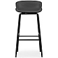 604077 Normann Copenhagen Hyg Барный стул 75 см, обитый перед, черная кожа — фото 1