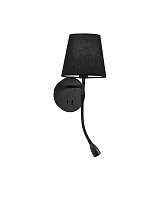 Black Metal White Fabric Shade LED 3 Watt 220-240Volt 180Lm 3000K LED E14 1x5 Watt 100-240Volt IP20 Bulb Excluded Switch On/Off L: 16 W: 19 H: 30 cm