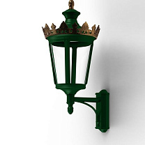 Louvre N° 5; one-piece clear glass Built-in LED 2700°K warm white 13W; Fir green