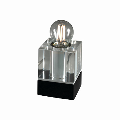 настольный светильник с прямоугольным основанием и цилиндрическим плафоном