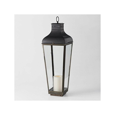 напольная лампа в виде уличного фонаря с прозрачными панелями