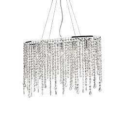 008363 Ideal lux Rain подвесной светильник с каскадом хрустальных подвесок в хромированном корпусе