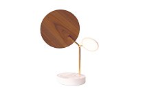 Ballon Table, Основание: белый, белый мрамор; панели орех