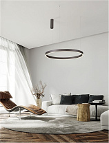 Triac Dimmable Brushed Brown Coffee Aluminium & Acrylic LED 77 Watt 220-240 Volt 3326Lm 3000K IP20 Light Up & Down D: 80 H: 150 cm