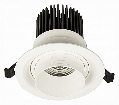 встраиваемый потолочный светильник чёрный цилиндрический с направленным потоком