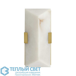 49109 Arteriors Jenks настенный светильник бра из белого камня с латунными вставками
