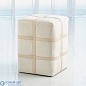 Belted Poof-Ivory Hair-on-Hide Leather Global Views стул