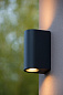 27863/02/30 Lucide Boogy уличный настенный светильник цилиндрической формы чёрного цвета — фото 1