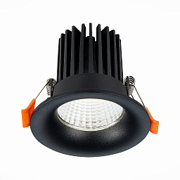 ST703.438.10 ST-Luce встраиваемый светильник чёрный с алюминиевым корпусом и глубоким рассеивателем