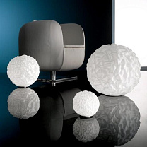 EMISFERO LAMPADA TAVOLO 1X200W E27 VETRO ø48  BIANCO