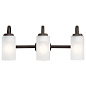 Kennewick 3 Light Vanity Light with Etched Glass Olde Bronze настенный светильник 55087OZ Kichler