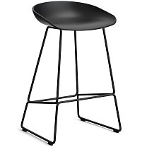 About A Stool AAS 38 Low, сиденье H65 см, основание сталь с порошковым покрытием, черное / сиденье полипропилен, черное