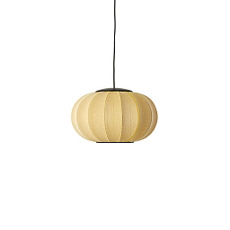 KWO45 SU LED Made by Hand Knit-Wit Подвесной светильник с овальным текстильным абажуром жёлтого цвета с LED