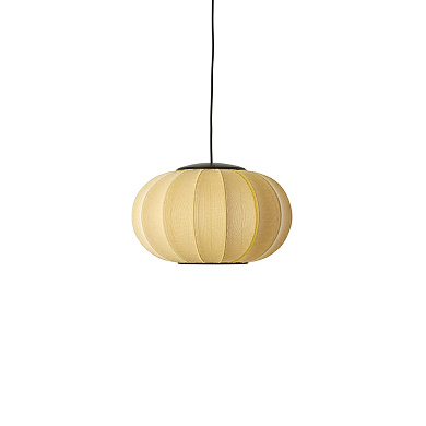 KWO45 SU LED Knit-Wit Made By Hand Подвесной светильник с овальным текстильным абажуром жёлтого цвета с LED