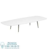 ВЫСОКИЙ СТОЛ STYLETTO LOUNGE 300X120CM АЛЮМИНИЕВЫЕ НОЖКИ С ПЕСОЧНО-КЕРАМИЧЕСКОЙ ВЕРХНЕЙ ЧАСТЬЮ БЕЛЫЙ Royal Botania