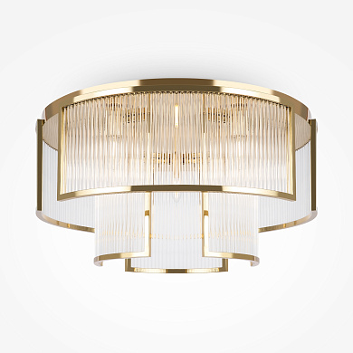 потолочный светильник в золотом цвете с секционным стеклянным декором