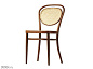 214 Деревянный стул с сиденьем и спинкой из тростника Thonet