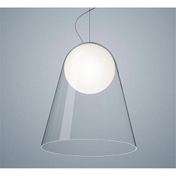 FN285007ML_15 Foscarini Satellight подвесной светильник из прозрачного стекла с внутренним шарообразным рассеивателем