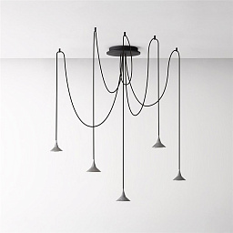 1093010A Artemide Unterlinden подвесная люстра с множеством направленных плафонов на гибких тросах