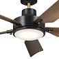 56" Guardian 5 Blade LED Indoor Ceiling Fan Satin Black люстра-вентилятор 330057SBK Kichler — фото 6