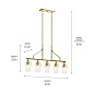 Everett 42" 5 Light Linear Chandelier Natural Brass люстра 52379NBR Kichler — фото 11
