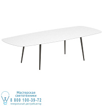STYLETTO СТАНДАРТНЫЙ ОБЕДЕННЫЙ СТОЛ 300X120CM АЛЮМИНИЕВЫЕ НОЖКИ БРОНЗОВАЯ КЕРАМИЧЕСКАЯ СТОЛШНЯ БЕЛЫЙ Royal Botania