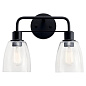 Meller 15" 2 Light Vanity Light with Clear Glass Black настенный светильник 55101BK Kichler — фото 6