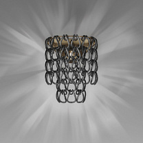 MINIGIOGALI НАСТЕННЫЙ СВЕТИЛЬНИК CRYSTAL BLACK NICKEL MATT BRONZE 1 14E CE