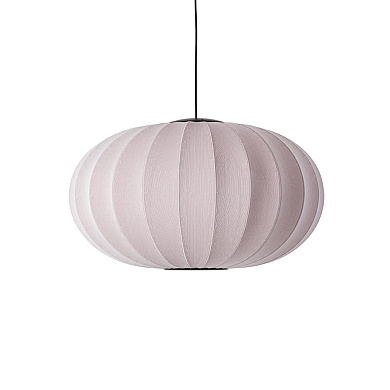 KWO76 PI LED Knit-Wit Made By Hand Подвесной светильник с овальным текстильным абажуром розового цвета с LED