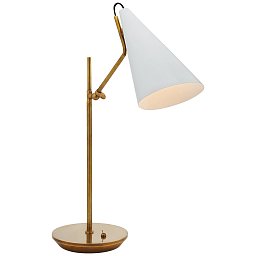 ARN3010HAB-WHT Visual Comfort Clemente настольная лампа с конусным абажуром на латунной стойке
