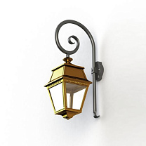 Avenue 2 N° 2; Clear glass Built-in LED 2700°K warm white 13W; Tinted lacquered brass