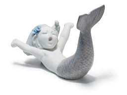 1018113 Lladro Re-Deco фарфоровая фигурка двух русалок в движении