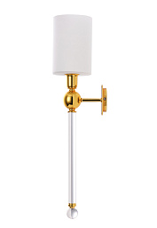 MIRABELLA AP1 GOLD/WHITE Crystal Lux MIRABELLA настенный светильник-бра с белым плафоном и золотистой арматурой