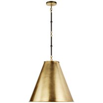Goodman Medium Hanging Light бронза и полированная старая латунь с абажуром из полированной старой латуни