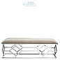 112309 Bench Trellis polished ss pebble grey Eichholtz