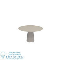 СТОЛ CONIX КРУГЛЫЙ Ø 120 СМ НИЗКАЯ ОБЕДЕННАЯ МАЛЕНЬКАЯ НОГА БЕТОН ЦЕМЕНТ СЕРЫЙ - СТОЛЕШНИЦА КЕРАМИКА ЖЕМЧУГ СЕРЫЙ Royal Botania