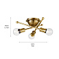 Armstrong 3 Light Flush Mount Natural Brass потолочный светильник 43196NBR Kichler