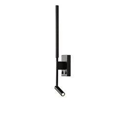 6703 Mantra Torch настенное бра с подсветкой на длинной черной стойке с поворотным элементом