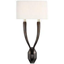 Ruhlmann Double Sconce бронза с льняным абажуром