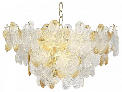 подвесная люстра с прозрачными лепестковыми подвесками