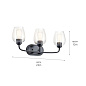 Valserrano 24" 3 Light Vanity Light Clear Seeded Glass Black настенный светильник 45129BKCS Kichler — фото 3