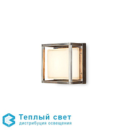 уличный настенный светильник квадратной формы с двойной латунной рамой