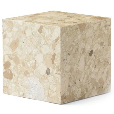 71009-002263 Audo Copenhagen Plinth Приставной столик Cubic 40x40 см, мрамор Kunis Breccia