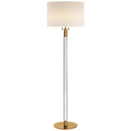 ARN1005HAB/CG-L Visual Comfort Riga торшер с тканевым абажуром и декором из хрусталя на латунной стойке