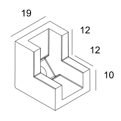 SL19 - CORNER V90° B черный Delta Light ILP